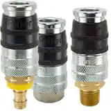 派克E-z-mate 系列快換陰接頭，扭轉(zhuǎn)開關(guān)空氣流通，符合 ISO 4414 排氣要求