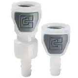 派克PPA系列快換陰接頭-獨(dú)特按鈕(塑料按鈕)設(shè)計(jì)，使用熱塑材料(乙縮醛及不銹鋼),承壓從真空至120psi